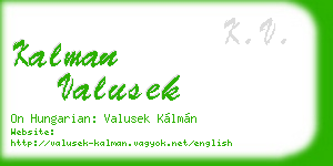 kalman valusek business card