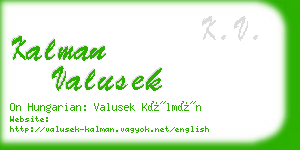 kalman valusek business card